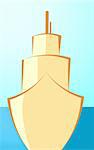 Illustration of a ship with brown super structure