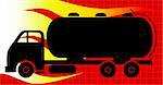 Illustration of a fuel carrying tanker lorry
