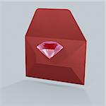 diamond stone in a red envelope