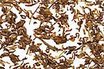Background made from a cast dry tea leaves