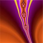 Background design with fractals in orange, purple and yellow