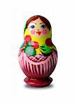 colorful russian doll in white background