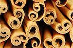 Big pile of spicy cinnamon sticks - macro