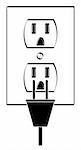 electric or power outlet outline with plug