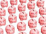 Background - lot of 3d pigs of the coin boxes . Objects over white