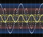 a great triple sound audio or other electronic technology sine wave