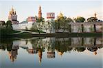 Novodevichy convent in the early morning (view from the lake)