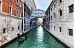 View  on Canal and Sighs bridge  in Venice, Italy.