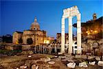 Night view of Foro romano, Rome, Italy