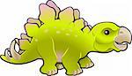A vector illustration of a cute friendly stegosaurus