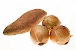 Root vegetables isolated on a white background.