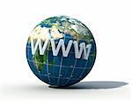 web sign on globe -digital artwork