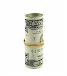 Dollar roll isolated in white