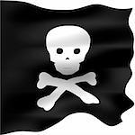 Pirate flag isolated in white