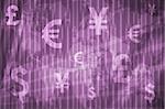 Banking and Wealth Abstract Background in Purple Colors