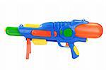 Colorful water gun isolated on a white background.