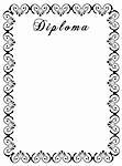 Diploma - Decorative framework. A vegetative ornament, a pattern.
