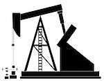 black silhouette of an oil pump -  illustration
