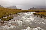 River of Sligachan with Cuillins Hills to the fund. Isle of Skye, Scotland