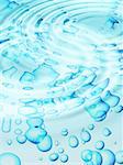 clear blue water bubbles background with ripples