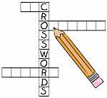 orange pencil filling in crossword puzzle