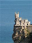 Swallow Nest castle sideview in Crimea Ukraine