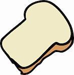 Cartoon food illustration of a slice of white bread