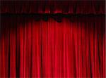 Red Theater Curtain with the Spotlight