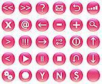 Icon Button Set For Navigation in Pink