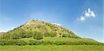 peak district landscape with fields and sheep