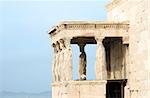 The Porch of the Maidens on the Erechtheum at the Acropolis in Athens, Greece. c 5th century BC.