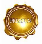 gold medal with "premium" written on it