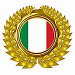 italian flag in a wreath