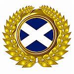 scottish flag in a wreath