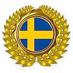 swedish flag in a wreath