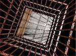 image 3d of rusty metal jail background