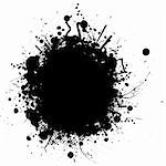 Abstract illustration of an ink splat in black and white