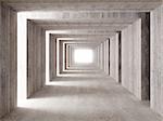 fine image 3d of concrete tunnel and lateral lights, abstract background