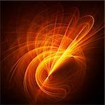 abstract fire cross wave rays on dark background