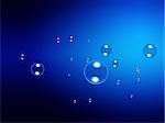 bubbles float on dark blue background