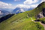 Panoramic Trail High-Up in the Alps. From Seefelder Joch to Seefelder Spitze. Austria.