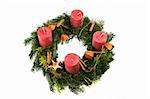 advent wreath isolated on white background