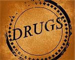 drugs stamp on a grunge like background