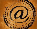 email symbol on a grunge like background