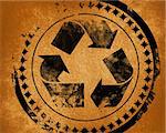 recycle symbol on a grunge like background