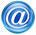 email symbol blue, isolated on white background.
