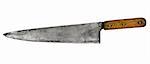 vintage chef kitchen knife isolated over white