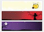 abstract halloween banner series set6