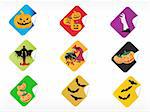 abstract halloween sticker series set6