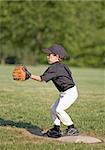 Little Boy Playing First Base